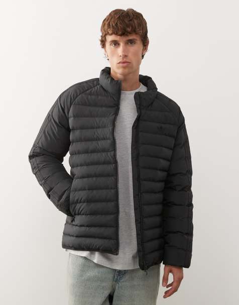 adidas Originals – Svart, vadderad jacka med krage - view 1