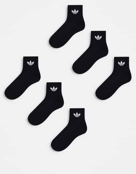adidas Originals - Svarta ankelstrumpor med treklöverlogga, 6-pack - view 1