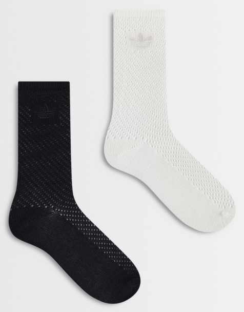 adidas Originals – Svarta och naturvita virkade strumpor, 2-pack - view 1
