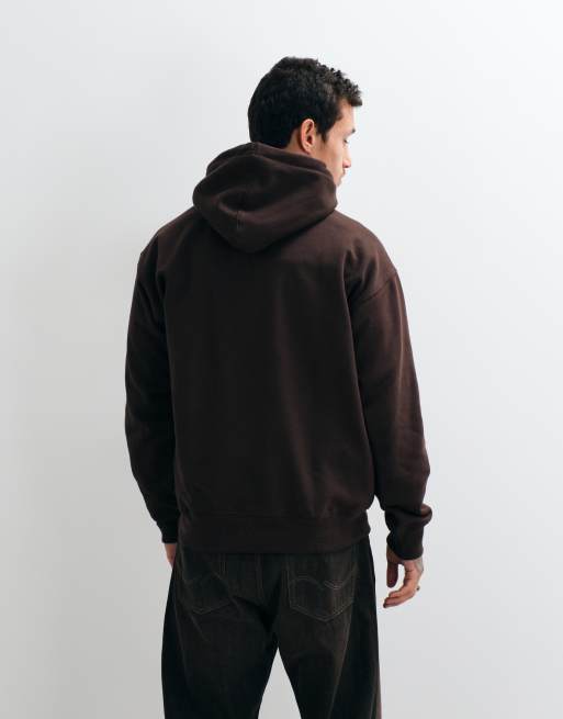 adidas Originals sweat à capuche ample marron foncé, 4 de 5