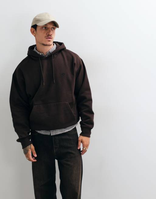 adidas Originals sweat à capuche ample marron foncé, 5 de 5