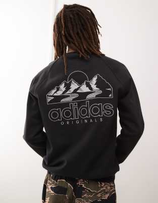 adidas Originals - Sweat à capuche avec imprimé graphique montagne - Noir
