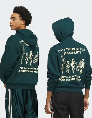 adidas Originals - Sweat à capuche avec motif Only the Best for the Athlete - Lierre aurore-Vert