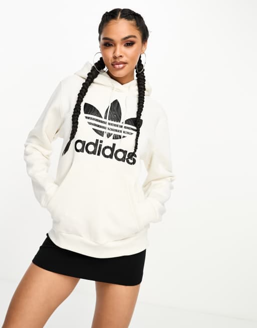 Sweat a clearance capuche blanc adidas