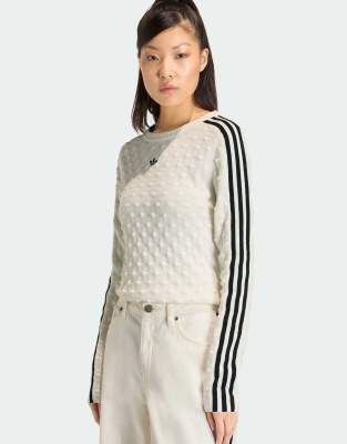 Sweat ajusté en maille point de Rome - Blanc 2XS