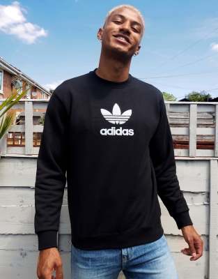 adidas originals sweatshirt with embroidered small logo black