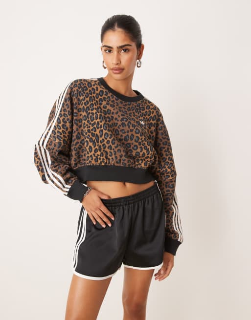 adidas Originals - Sweat ras du cou à motif léopard - Multicolore