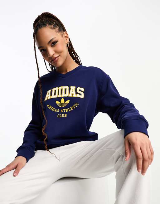 adidas Originals - Sweat-shirt manches longues - Bleu foncé