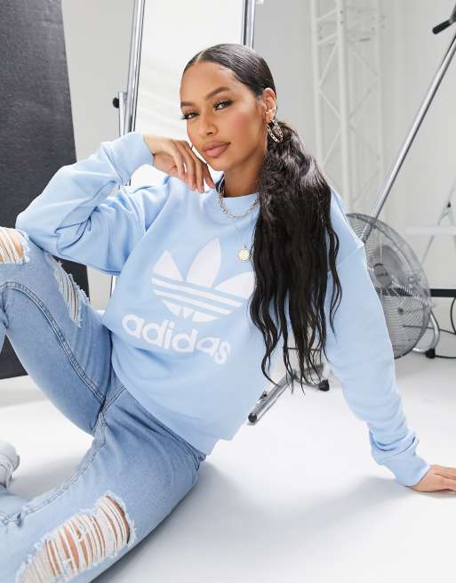 Pull adidas bleu store et blanc