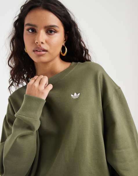 adidas Originals sweat-shirt oversize essentiel en vert olive - view 1