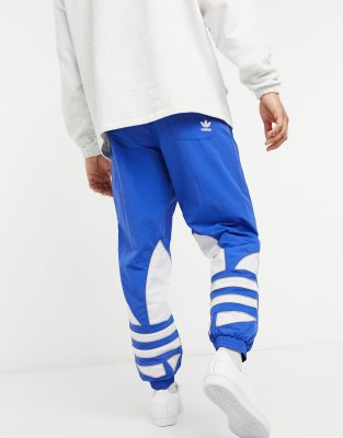 adidas Originals sweatpants in blue with oversized trefoil