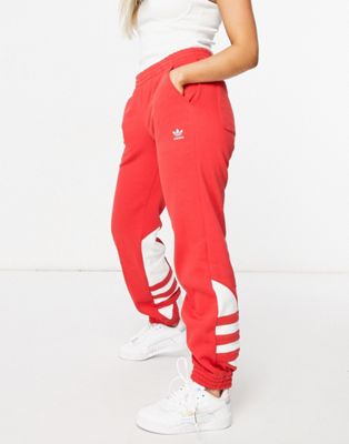 adidas jogging pants red