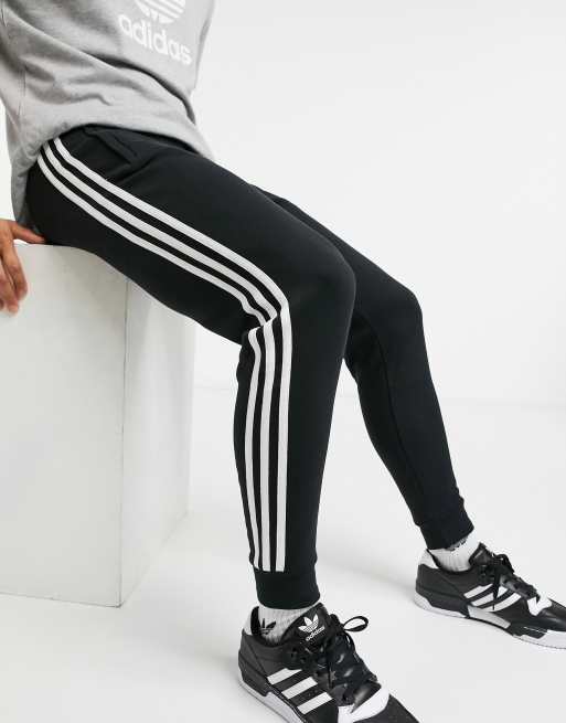 adidas Originals sweatpants with 3stripes in black ASOS