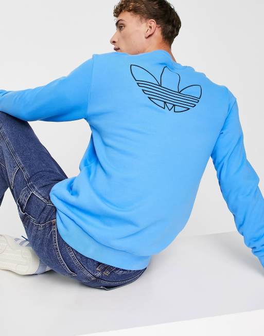adidas Originals – Sweatshirt in Blau mit Dreiblatt-Logo