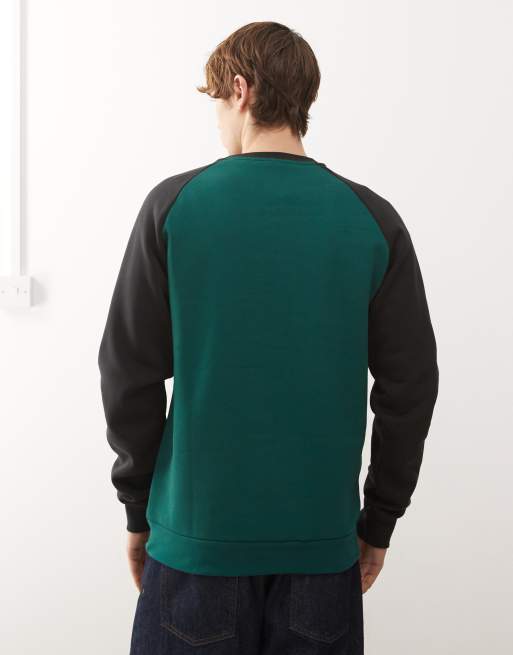 adidas Originals – Sweatshirt in Collegiate Green / Schwarz mit Streifen auf der Brust und Rundhalsausschnitt, 3 von 5