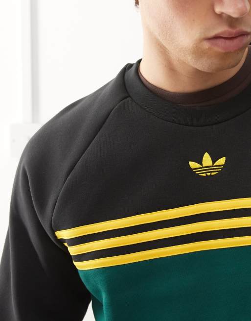 adidas Originals – Sweatshirt in Collegiate Green / Schwarz mit Streifen auf der Brust und Rundhalsausschnitt, 5 von 5
