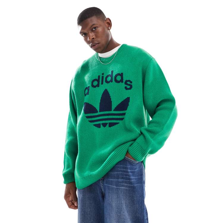 adidas Originals Sweatshirt in Grun mit Rundhalsausschnitt und Design im Stil der 70er