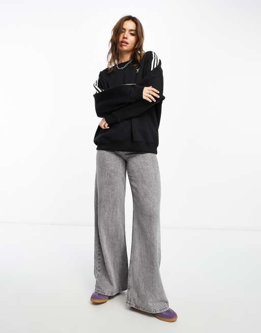 adidas Originals Sweatshirt in Schwarz mit den 3 Streifen ASOS
