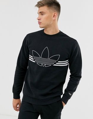 Adidas Originals - Sweatshirt met groot Trefoil-logo in zwart