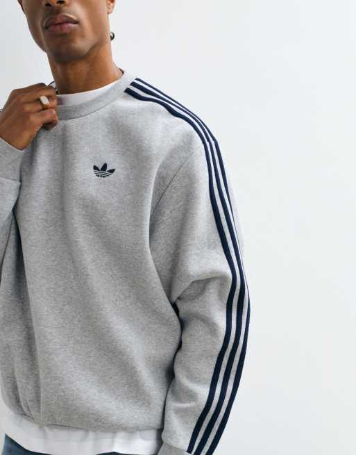 adidas Originals Sweatshirt mit drei Streifen in Grau, 4 von 5