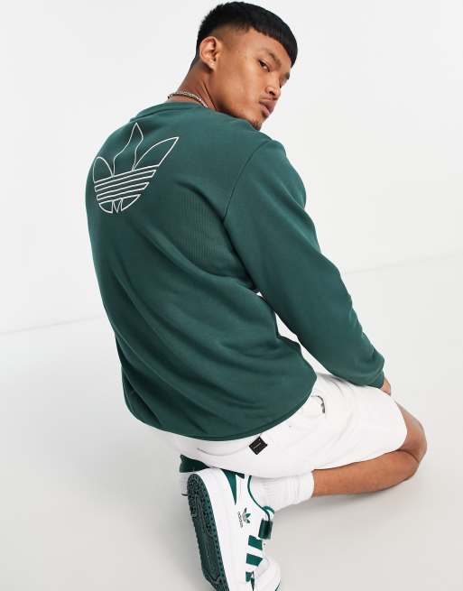 adidas Originals Sweatshirt mit Trefoil Logo in Mineralgrun ASOS