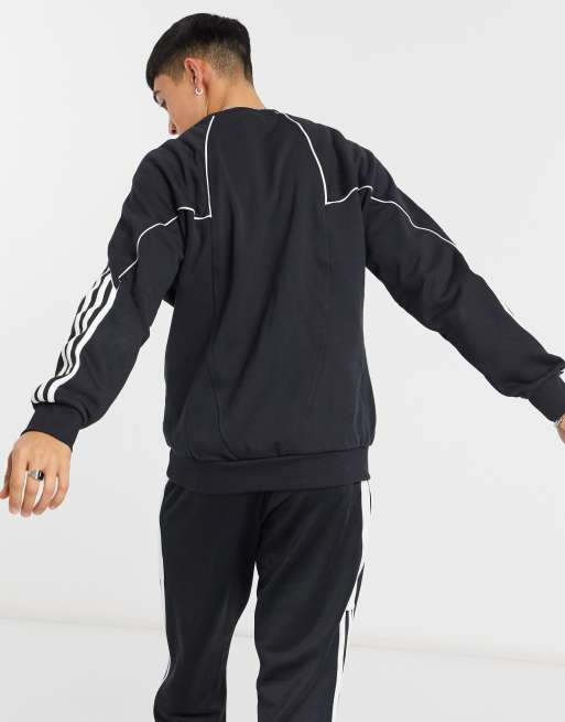 adidas Originals sweatshirt with central trefoil logo in black ASOS