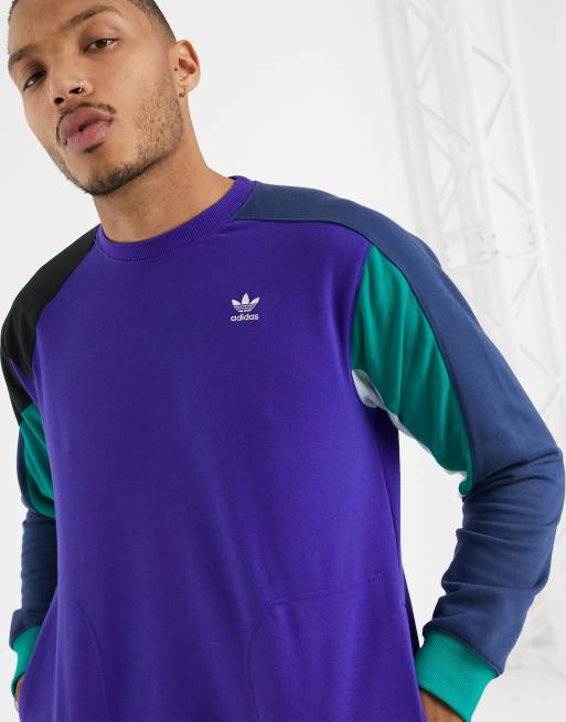 Adidas panel cheap crew sweatshirt