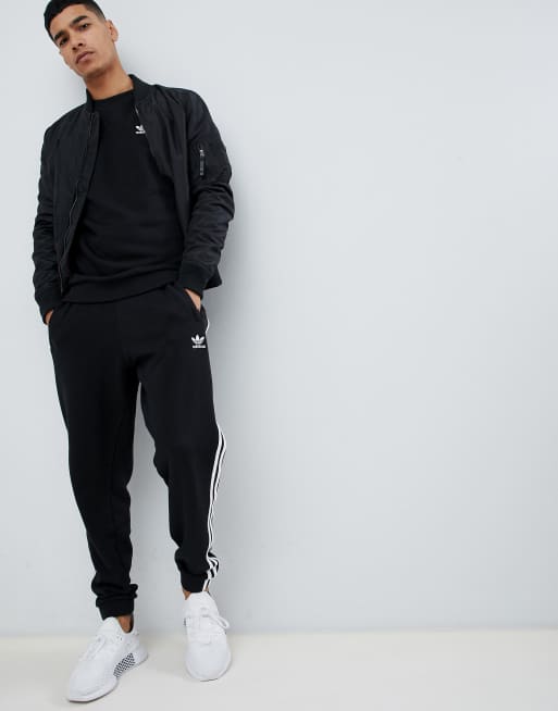 Adidas originals sweatshirt with embroidered small logo black sale