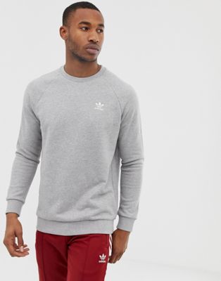 adidas originals sweatshirt with embroidered small logo grey