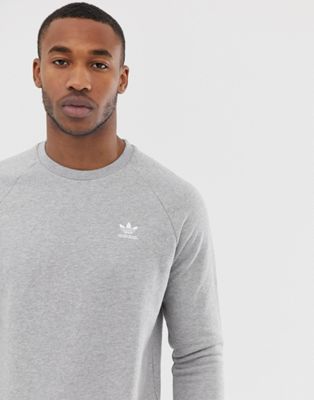 adidas originals sweatshirt with embroidered small logo white