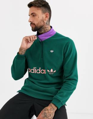 green adidas half zip