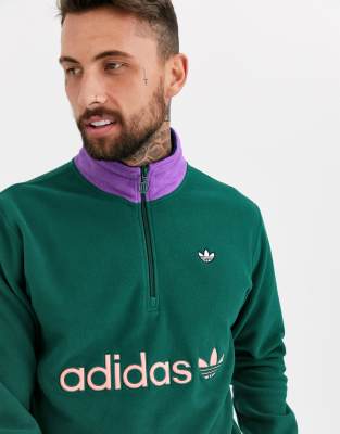 adidas originals half zip sweatshirt