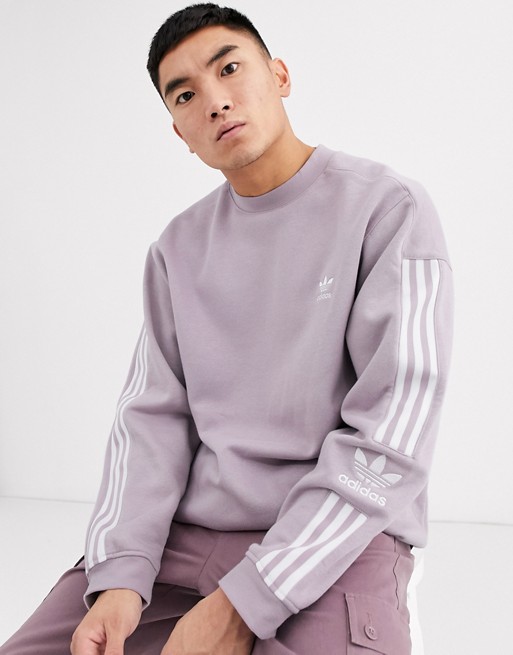adidas Originals sweatshirt with lock up logo in lilac