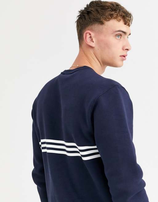 Adidas originals outline central logo sweatshirt in discount nav