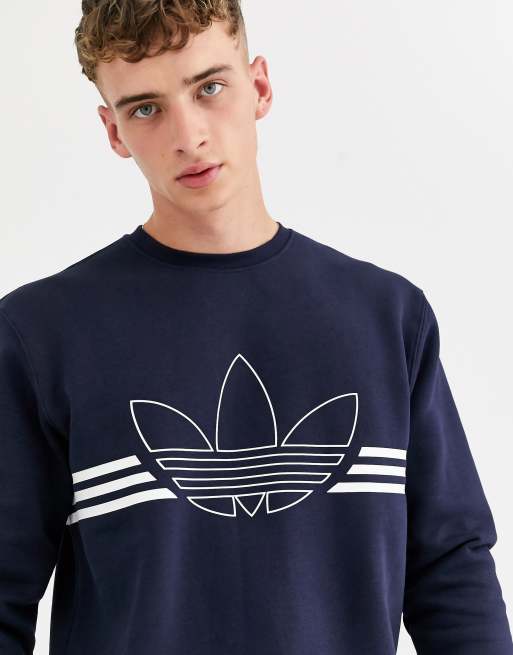 Adidas originals men's outline best sale crewneck sweatshirt