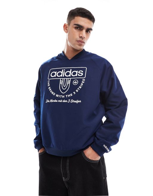 adidas Originals sweatshirt with varsity graphic in navy 