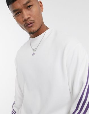 adidas originals sweatshirt with wrap 3 stripes in white