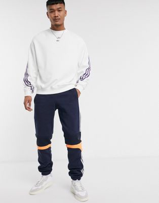 adidas originals sweatshirt with wrap 3 stripes in white
