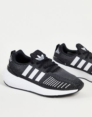 adidas Originals Swift Run 22 trainers in black with white stripes - ASOS Price Checker