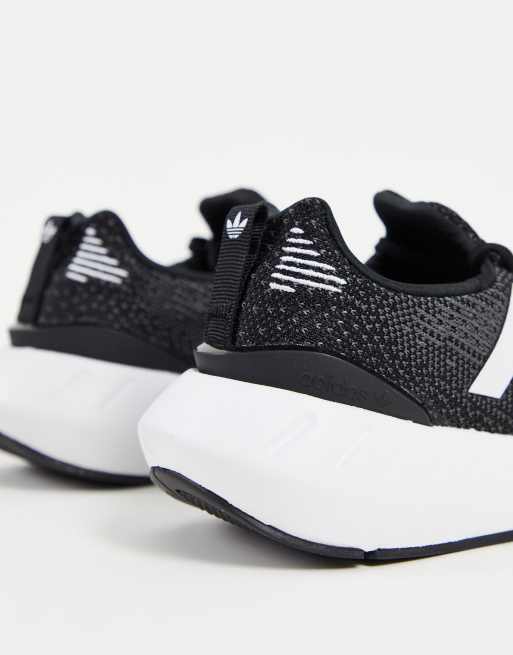 Adidas black & outlet white swift run trainers