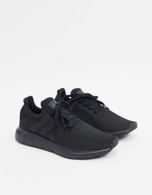 adidas originals swift run sneakers in triple black