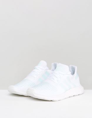 adidas white and teal shoes