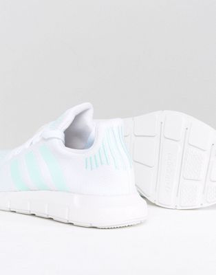 adidas white and mint green