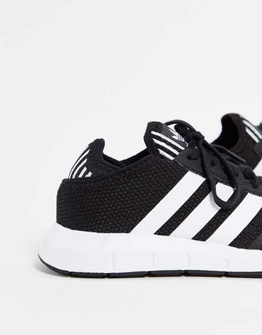 Adidas originals women's swift run shoes black white best sale