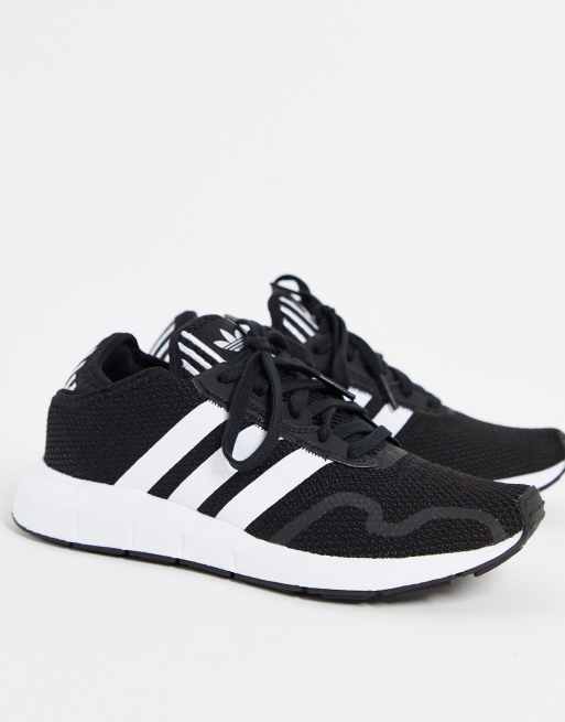 Adidas swift run shop shoes black and white