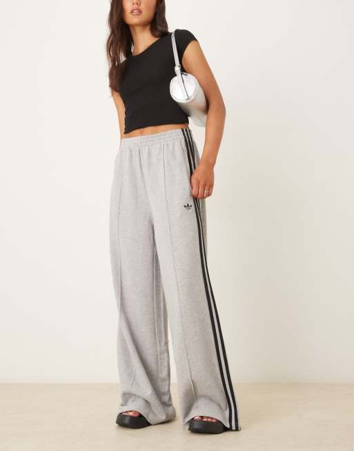 adidas Originals – Szare spodnie dresowe z szerokimi nogawkami