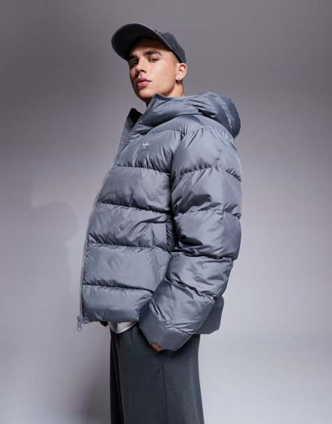 adidas Originals – Szary ocieplany płaszcz - view 1
