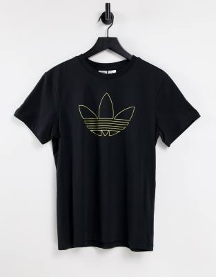 Mens black and gold adidas shirt on sale