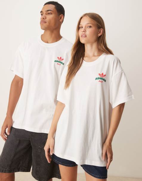 adidas Originals - T-shirt à imprimé piment - Blanc - view 1