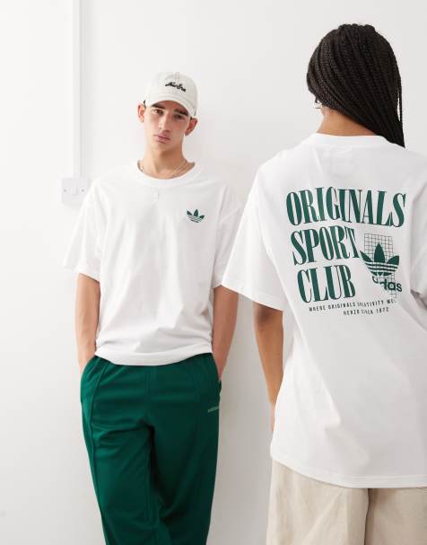 adidas Originals - T-shirt à imprimé Sport Club - Blanc - view 1